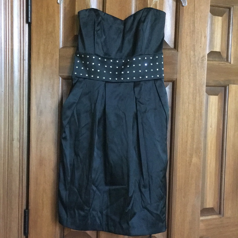 Black satin prom dress cocktail dress